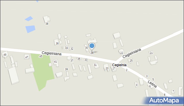 Złoczew, Cegielniana, 28, mapa Złoczew