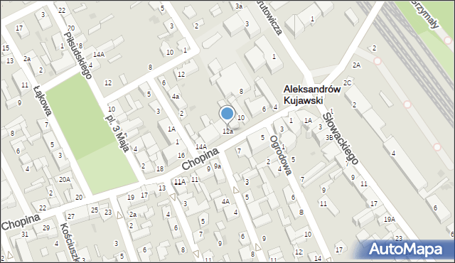 Aleksandrów Kujawski, Chopina Fryderyka, 12a, mapa Aleksandrów Kujawski