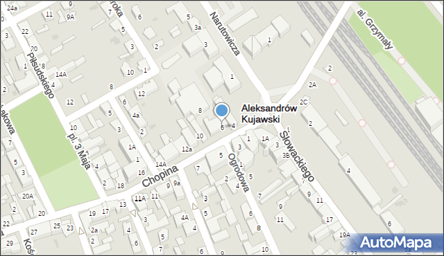 Aleksandrów Kujawski, Chopina Fryderyka, 6, mapa Aleksandrów Kujawski