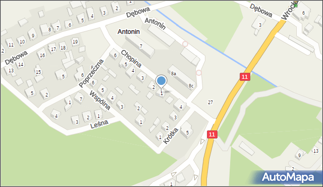 Antonin, Chopina Fryderyka, 1, mapa Antonin