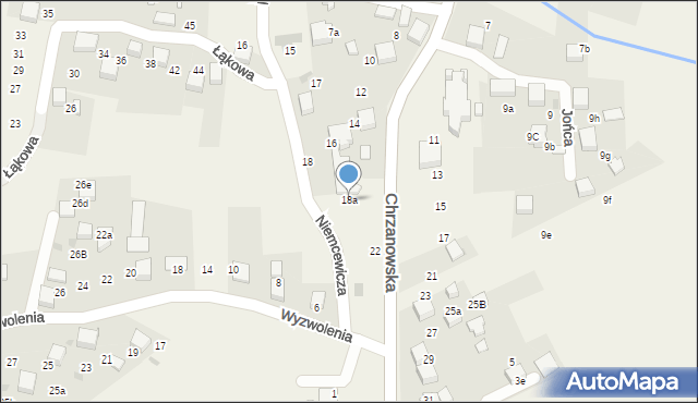 Balin, Chrzanowska, 18a, mapa Balin