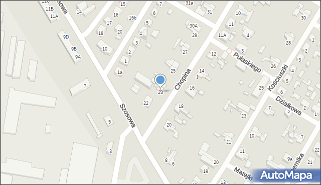 Barlinek, Chopina Fryderyka, 23, mapa Barlinek