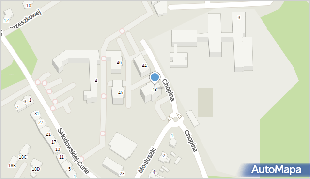 Barlinek, Chopina Fryderyka, 43, mapa Barlinek