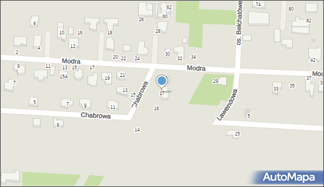 Bełchatów, Chabrowa, 17, mapa Bełchatów