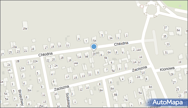 Biała Podlaska, Chłodna, 10, mapa Białej Podlaskiej
