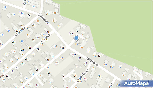 Białe Błota, Chlebowa, 53, mapa Białe Błota