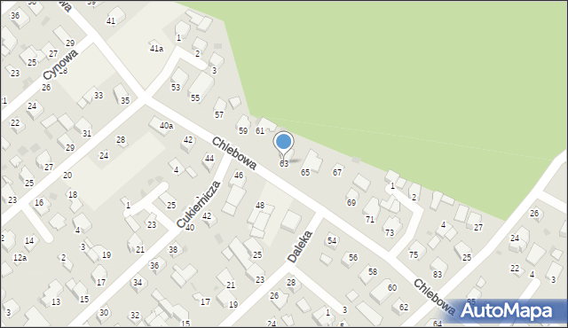Białe Błota, Chlebowa, 63, mapa Białe Błota