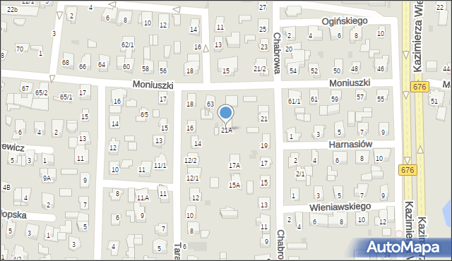 Białystok, Chabrowa, 21A, mapa Białegostoku