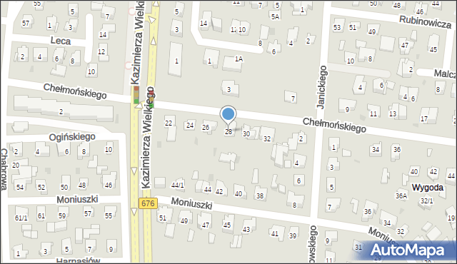 Białystok, Chełmońskiego Józefa, 28, mapa Białegostoku