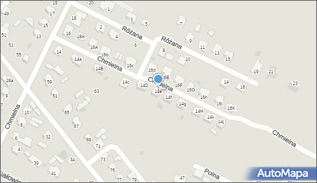 Bielsk Podlaski, Chmielna, 14e, mapa Bielsk Podlaski