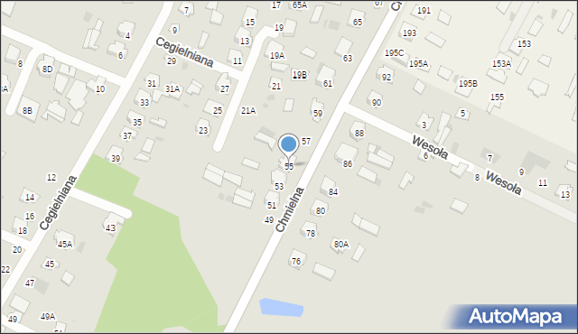 Bielsk Podlaski, Chmielna, 55, mapa Bielsk Podlaski