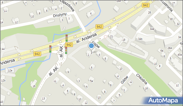 Bielsko-Biała, Chłodna, 2, mapa Bielsko-Białej