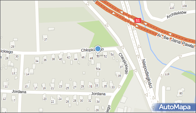Bielsko-Biała, Chłopickiego Józefa, gen., 50, mapa Bielsko-Białej