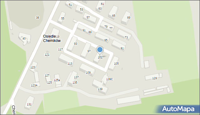 Bieruń, Chemików, 101, mapa Bieruń