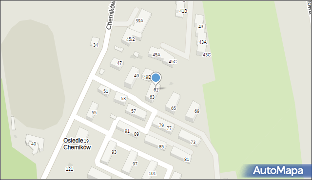 Bieruń, Chemików, 61, mapa Bieruń