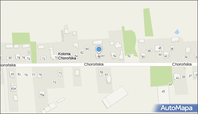 Biskupice, Chorońska, 56, mapa Biskupice