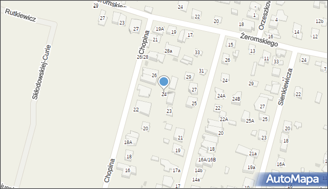 Blizne Jasińskiego, Chopina Fryderyka, 24, mapa Blizne Jasińskiego