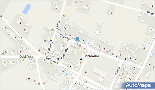 Bobrowniki, Chłodna, 19, mapa Bobrowniki