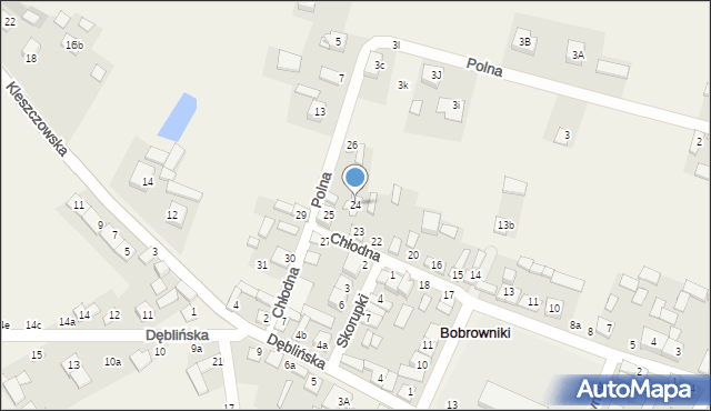 Bobrowniki, Chłodna, 24, mapa Bobrowniki