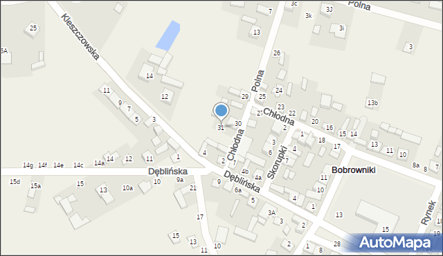 Bobrowniki, Chłodna, 31, mapa Bobrowniki