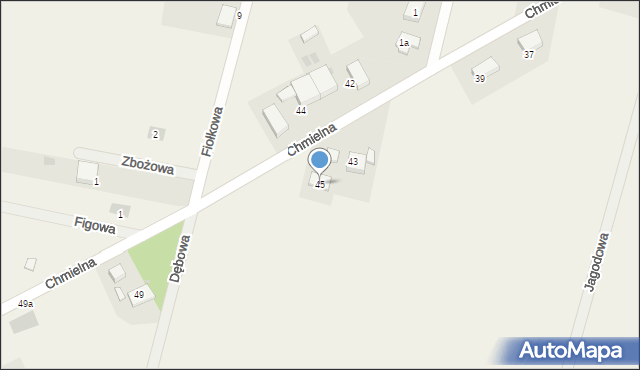 Bogdaszowice, Chmielna, 45, mapa Bogdaszowice