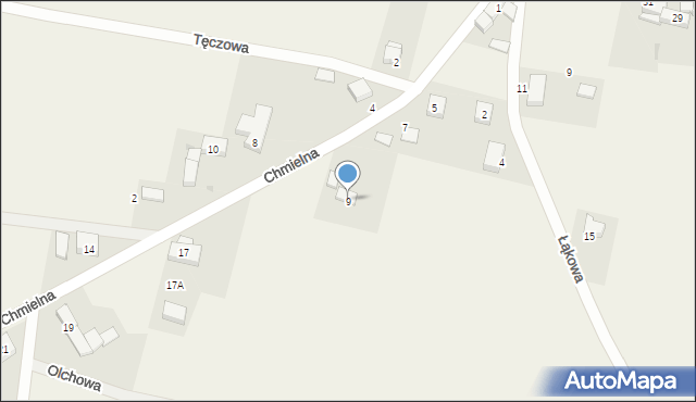 Bogdaszowice, Chmielna, 9, mapa Bogdaszowice