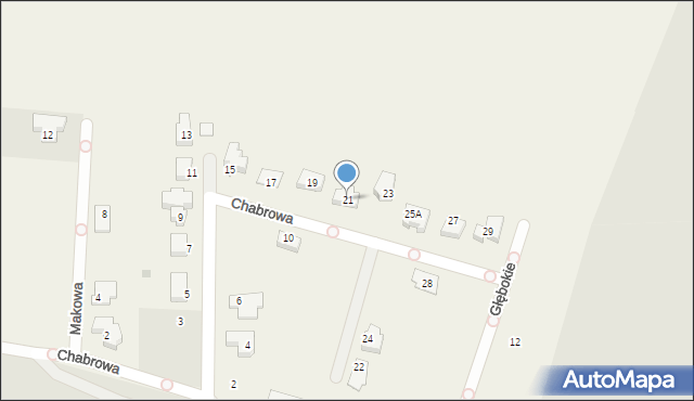Borkowo, Chabrowa, 21, mapa Borkowo