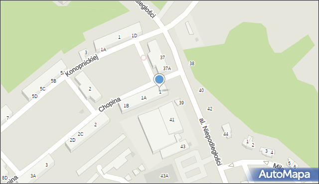 Borne Sulinowo, Chopina Fryderyka, 1, mapa Borne Sulinowo