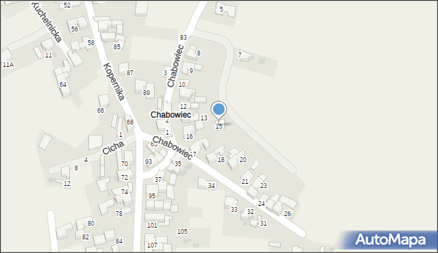 Borucin, Chabowiec, 15, mapa Borucin