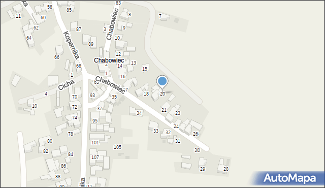 Borucin, Chabowiec, 20, mapa Borucin