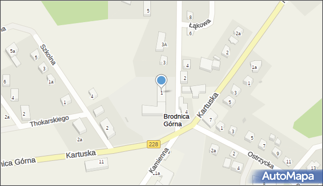 Brodnica Górna, Chmieleńska, 1, mapa Brodnica Górna