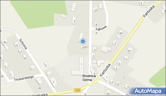 Brodnica Górna, Chmieleńska, 3, mapa Brodnica Górna