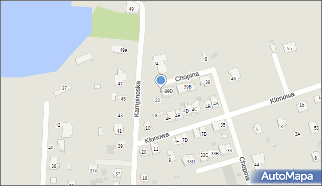 Brwinów, Chopina Fryderyka, 39E, mapa Brwinów