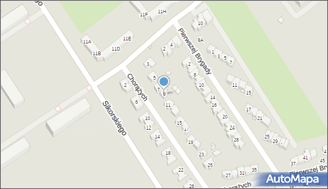 Brzeg, Chorążych, 9, mapa Brzeg