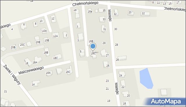 Brzezie k. Sulechowa, Chełmońskiego Józefa, 16C, mapa Brzezie k. Sulechowa