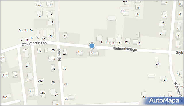 Brzezie k. Sulechowa, Chełmońskiego Józefa, 22, mapa Brzezie k. Sulechowa