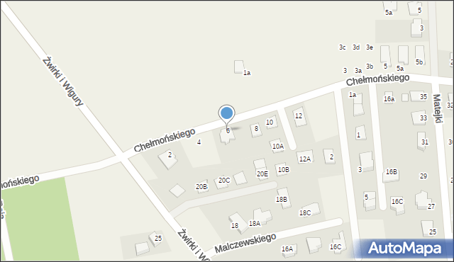 Brzezie k. Sulechowa, Chełmońskiego Józefa, 6, mapa Brzezie k. Sulechowa