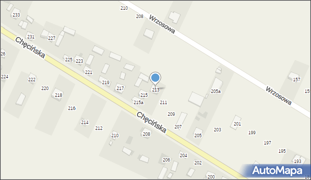 Brzeziny, Chęcińska, 213, mapa Brzeziny