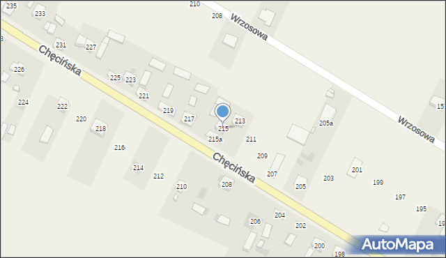 Brzeziny, Chęcińska, 215, mapa Brzeziny