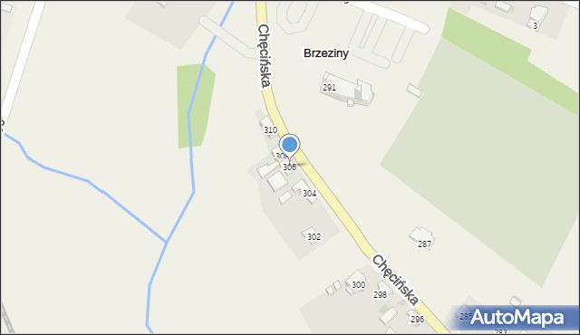 Brzeziny, Chęcińska, 306, mapa Brzeziny