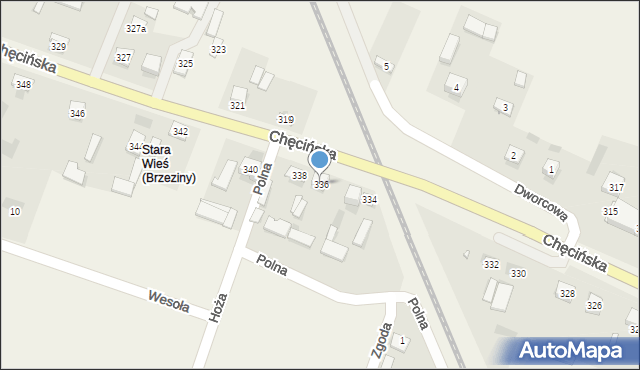Brzeziny, Chęcińska, 336, mapa Brzeziny
