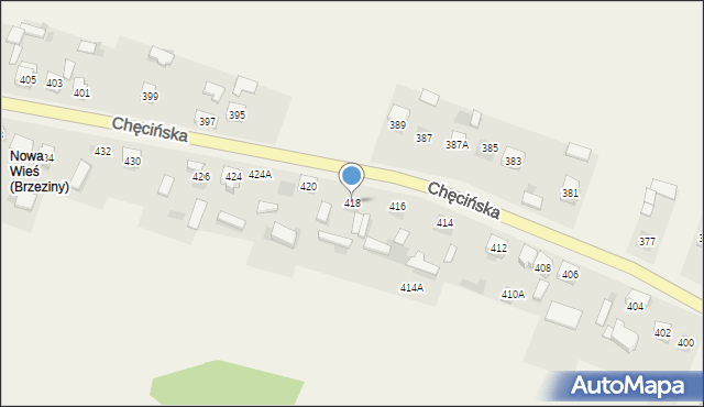 Brzeziny, Chęcińska, 418, mapa Brzeziny