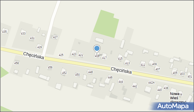 Brzeziny, Chęcińska, 419, mapa Brzeziny