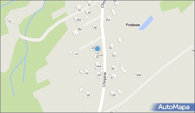 Brzozów, Chopina Fryderyka, 42, mapa Brzozów