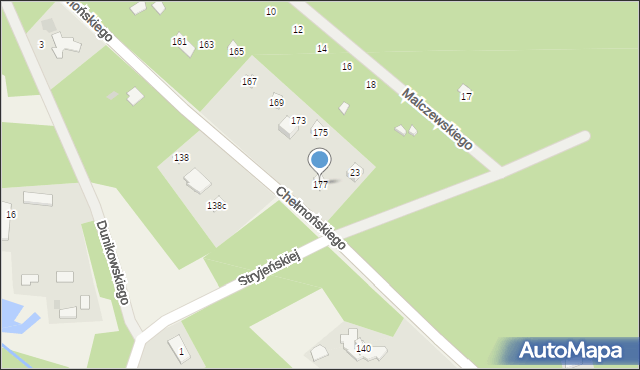 Budy-Grzybek, Chełmońskiego, 177, mapa Budy-Grzybek