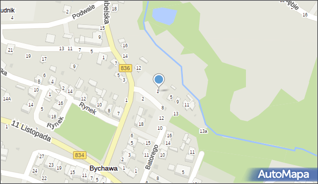 Bychawa, Chopina Fryderyka, 3, mapa Bychawa