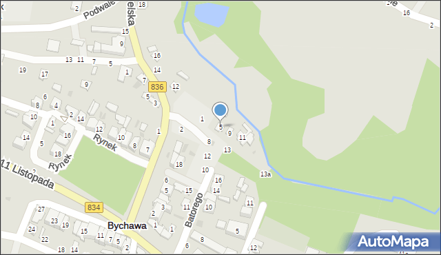 Bychawa, Chopina Fryderyka, 5, mapa Bychawa