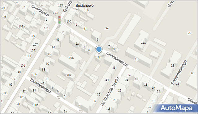 Bydgoszcz, Chodkiewicza Jana Karola, hetm., 8, mapa Bydgoszczy