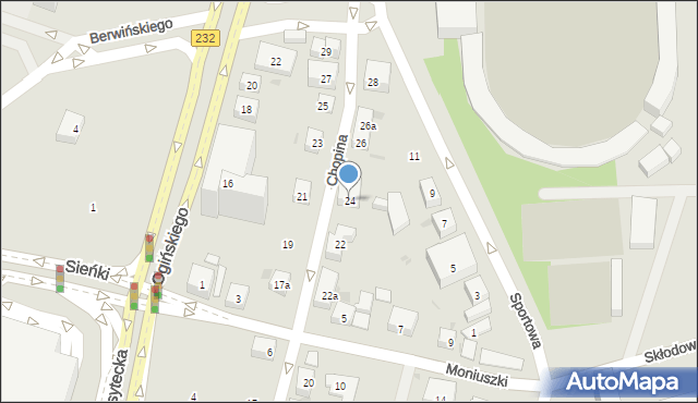 Bydgoszcz, Chopina Fryderyka, 24, mapa Bydgoszczy
