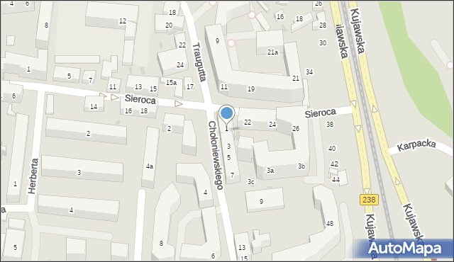 Bydgoszcz, Chołoniewskiego Antoniego, 1, mapa Bydgoszczy